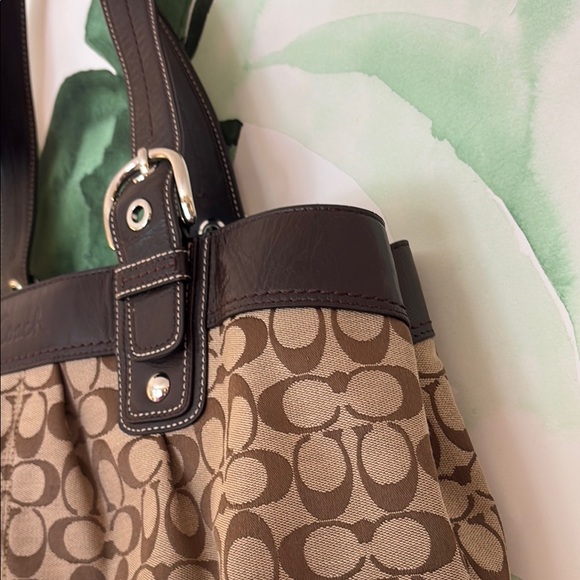 Coach Signature Brown Canvas & Leather Tote Bag - Picture 15 of 15